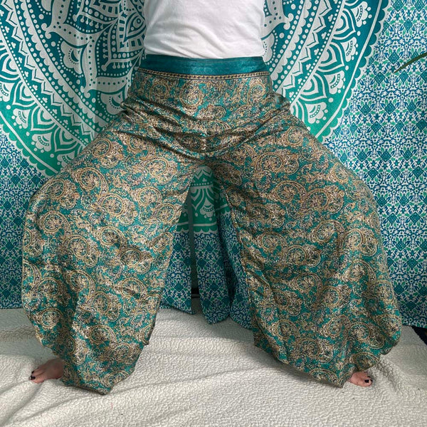 Wide Leg Silk Jeanie Pant