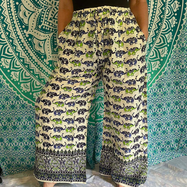 Rayon Drawstring Wide Leg Harem Pants with pockets