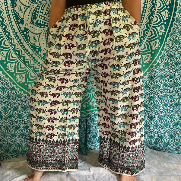 Rayon Drawstring Wide Leg Harem Pants with pockets