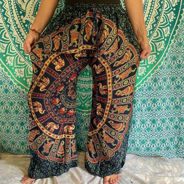 Geometric Wide Leg Harem Pants no pockets