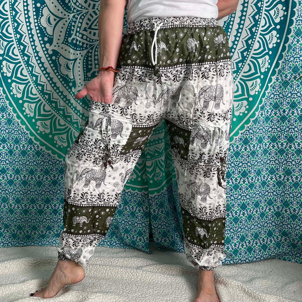 Thai Drawstring Harem Pants with front pockets