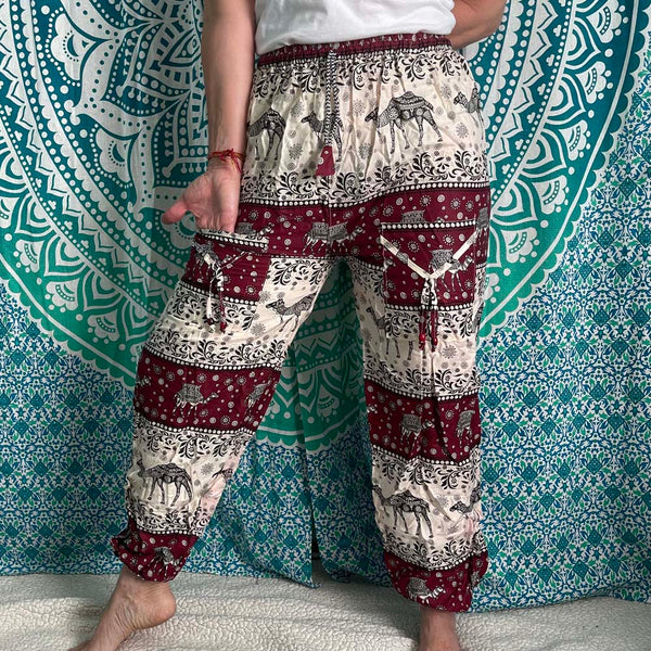 Thai Drawstring Harem Pants with front pockets