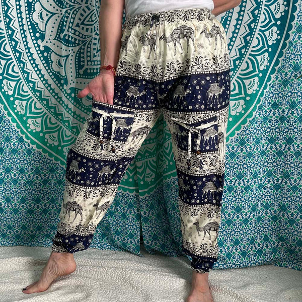 Thai Drawstring Harem Pants with front pockets