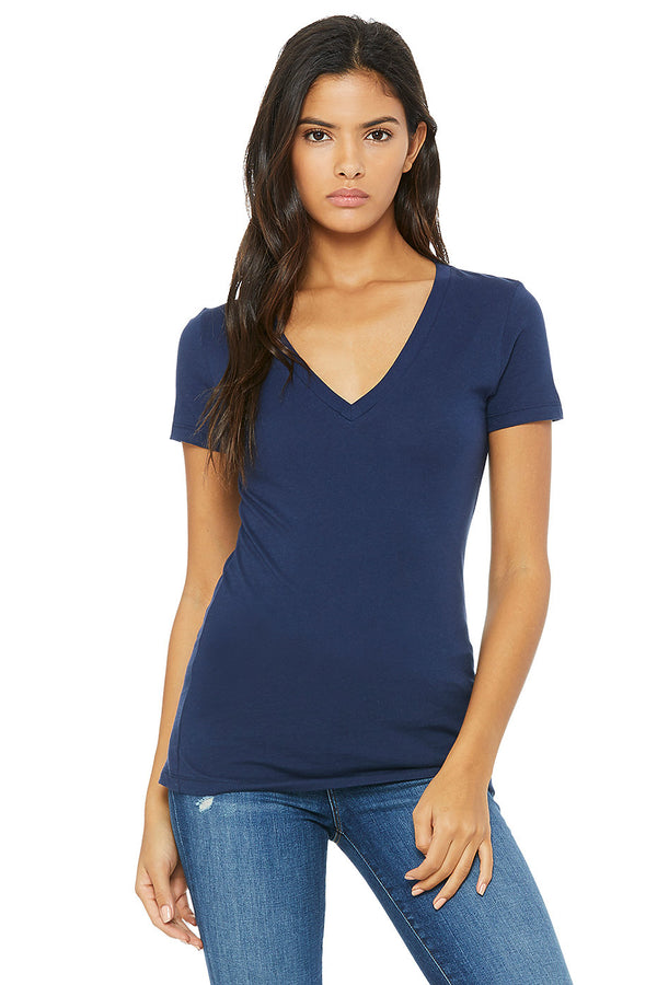 Bella + Canvas Ladies' Jersey Short-Sleeve Deep V-Neck T-Shirt