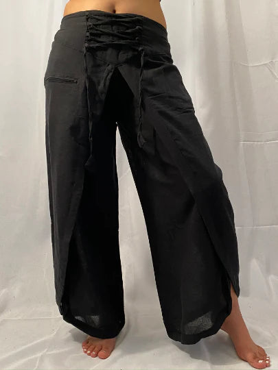 Cotton Double Layer Palazzo Pants