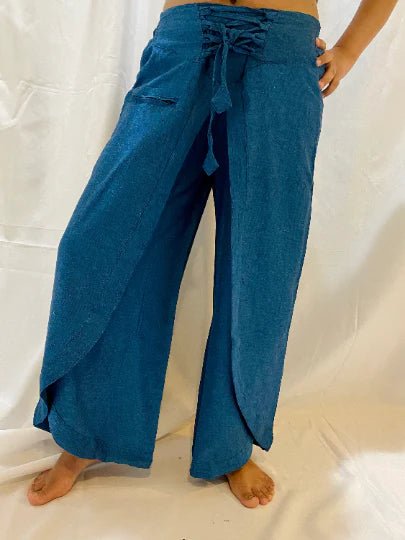 Cotton Double Layer Palazzo Pants