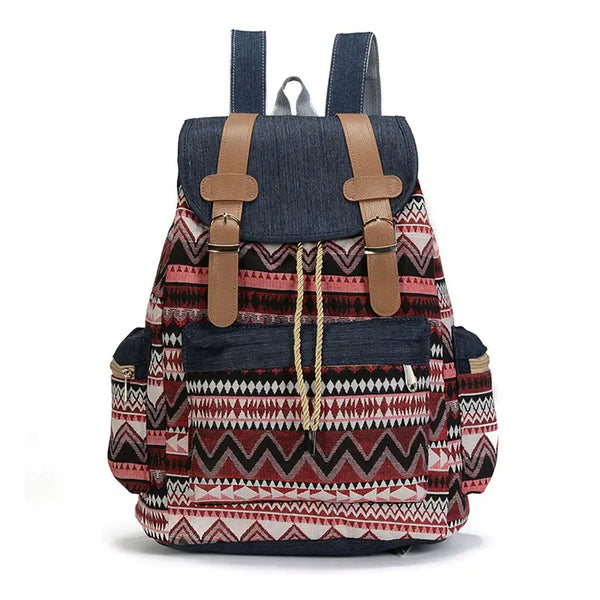 Tribal college luxury string boho backpack