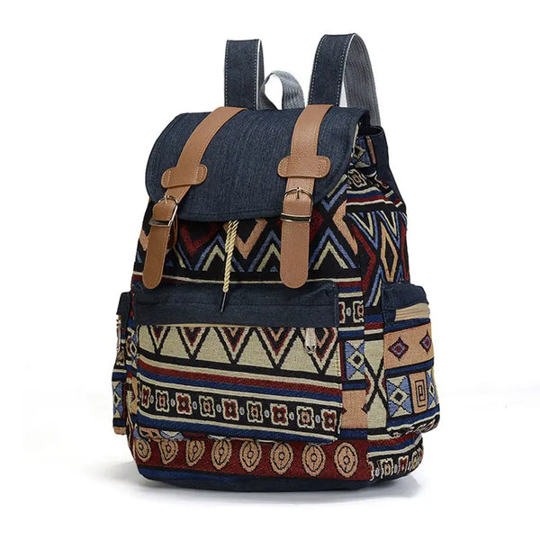 Tribal college luxury string boho backpack