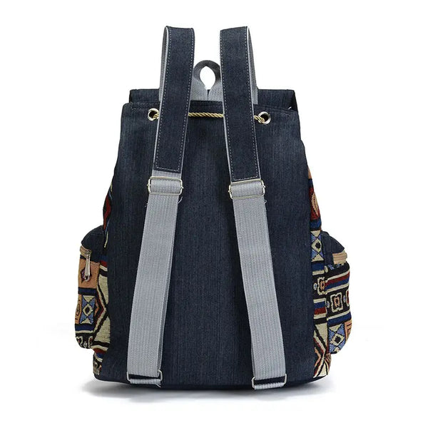 Tribal college luxury string boho backpack