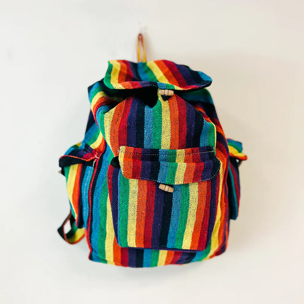 Handmade Rainbow/Pride Unisex Cotton Backpack