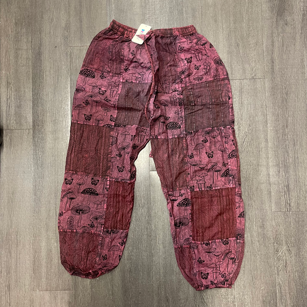 Mushroom Pajama Pants with Pocket