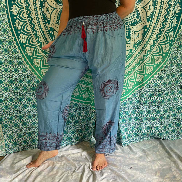 Om Drawstring Harem Pants with right pocket