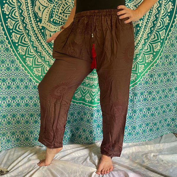 Om Drawstring Harem Pants with right pocket