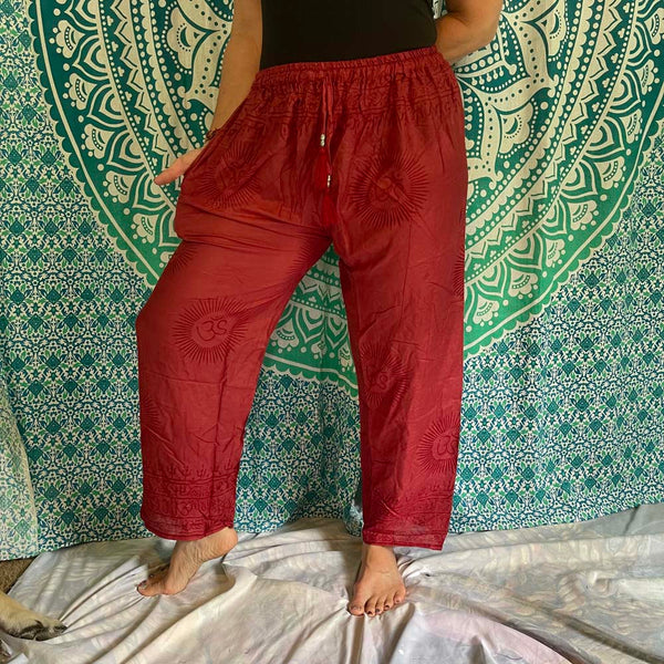 Om Drawstring Harem Pants with right pocket