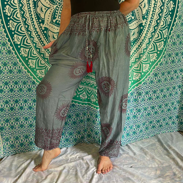 Om Drawstring Harem Pants with right pocket