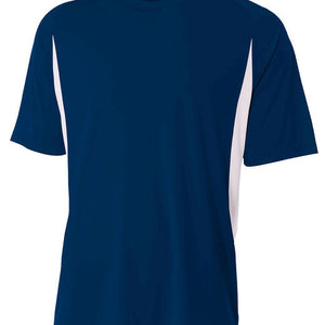 Blue Cooling performance color blocked t-shirt