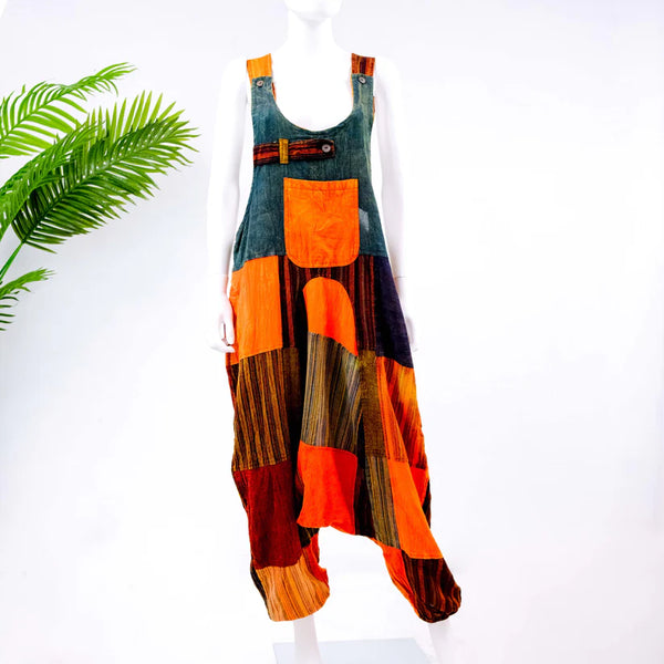 Nature Patchwork Cotton Unisex Jumpsuit