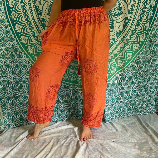 Om Drawstring Harem Pants with right pocket