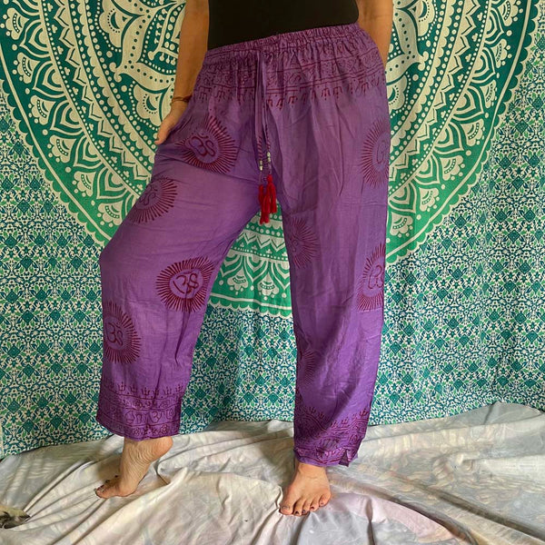 Om Drawstring Harem Pants with right pocket