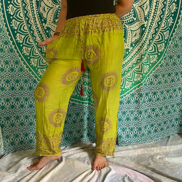 Om Drawstring Harem Pants with right pocket