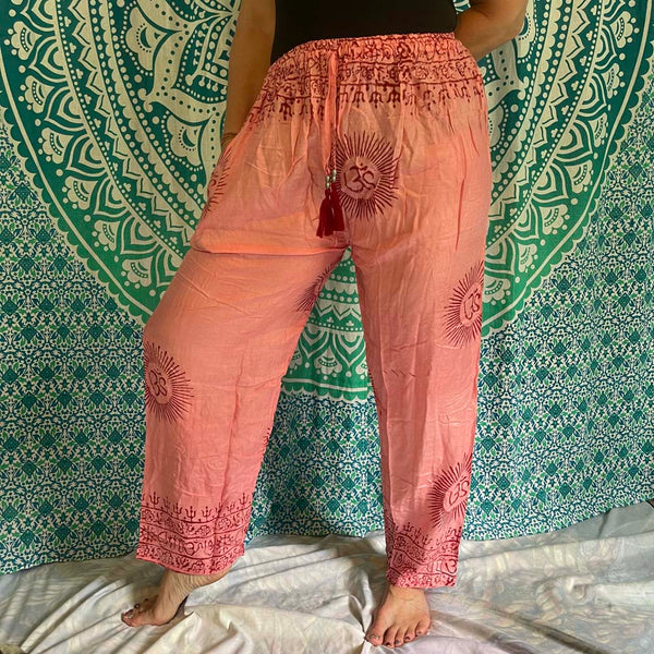 Om Drawstring Harem Pants with right pocket