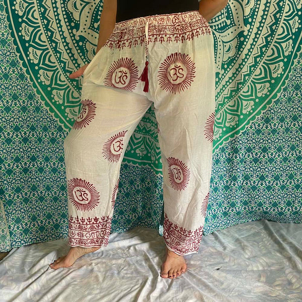 Om Drawstring Harem Pants with right pocket