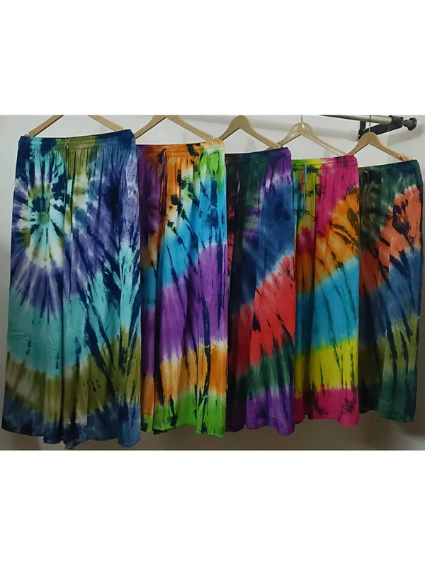 Tie Dye Drawstring Long Palazzo Pants with pocket