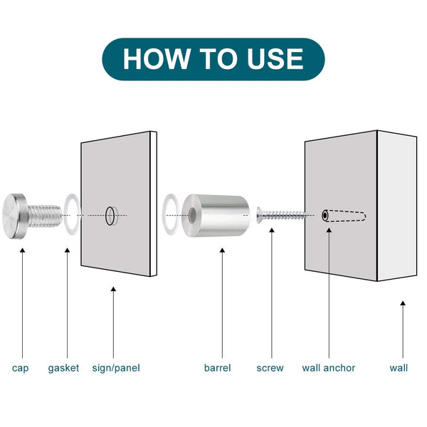 Sign Standoff Screws Pack of 4