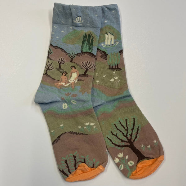 Crazy Patterned Flower Art Sock