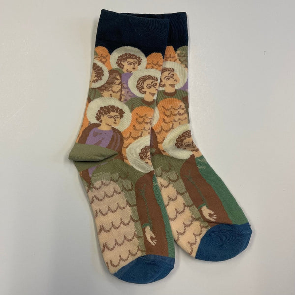 Crazy Patterned Flower Art Sock