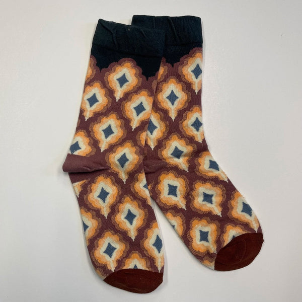 Crazy Patterned Flower Art Sock