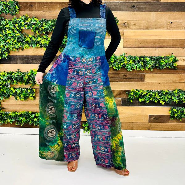 Loose Bohemian Patchwork Wide Leg Jumpsuit