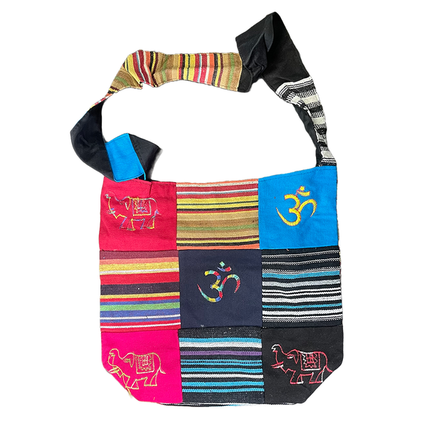 Bohemian Peace Sign Sling Crossbody Monk Bag