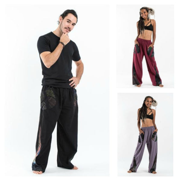 Thai Cotton Unisex Pants With Hill Tribe Trim