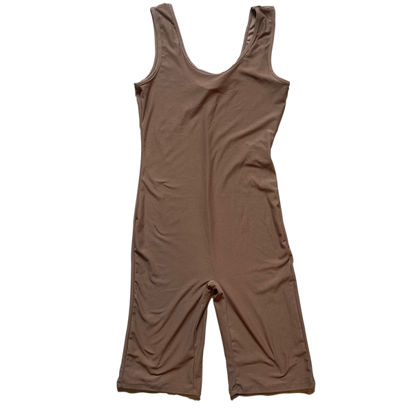 Taupe derek heart shorty romper