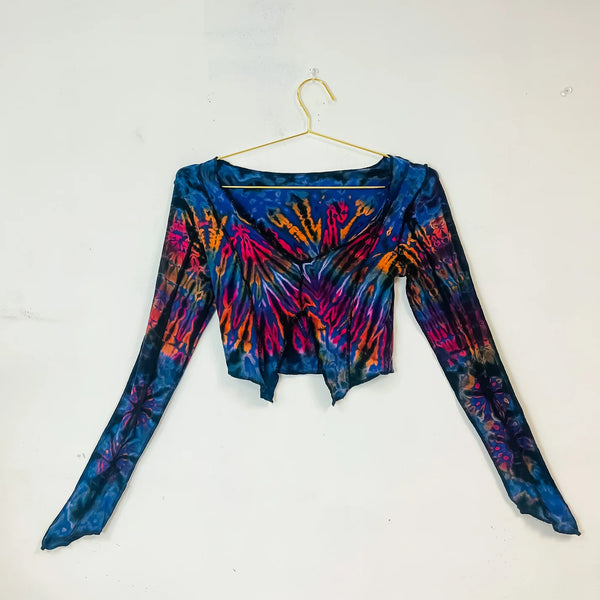 Tie Dye Festival Crop Top with Full Sleeve