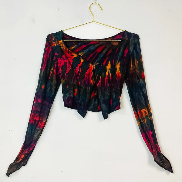 Tie Dye Festival Crop Top with Full Sleeve