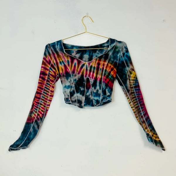 Tie Dye Festival Crop Top with Full Sleeve