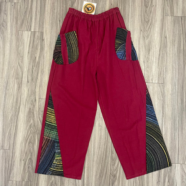 Thai Cotton Unisex Pants With Hill Tribe Trim