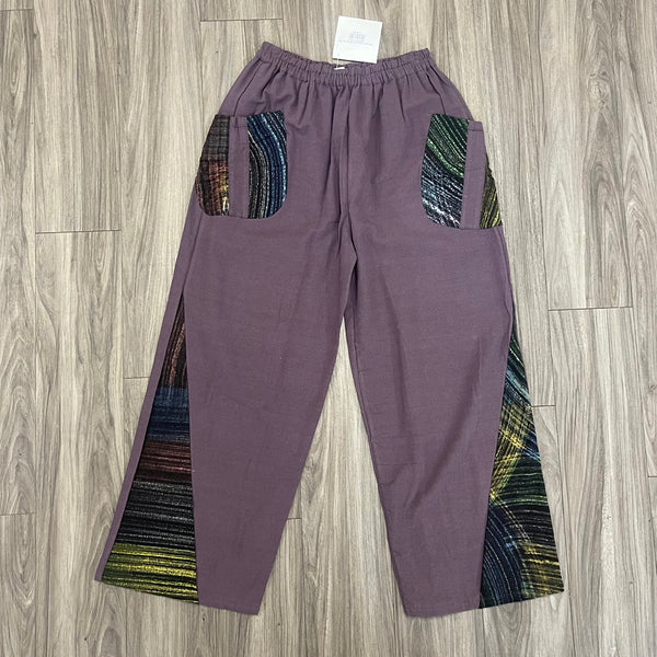 Thai Cotton Unisex Pants With Hill Tribe Trim