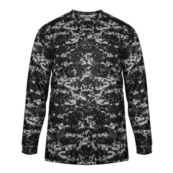 Black alleson digital camo long sleeve shirt youth