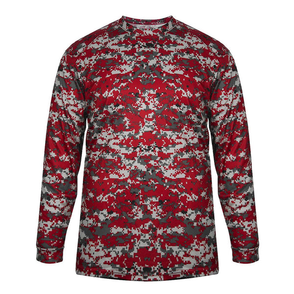 Alleson digital camo long sleeve shirt red