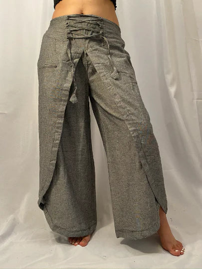 Cotton Double Layer Palazzo Pants